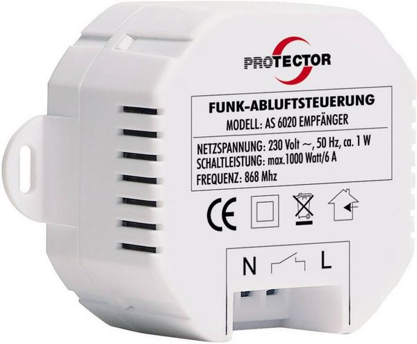 Produktbild: Protector Funk-Abluftsteuerung AS 6020.3 1000W Wei&szlig;, Braun