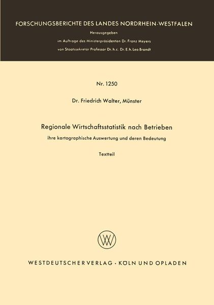 Produktbild: Regionale Wirtschaftsstatistik nach Betrieben