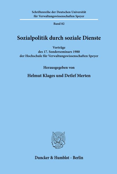 Sozialpolitik durch soziale Dienste., Taschenbuch von , Duncker & Humblot, 9783428049677