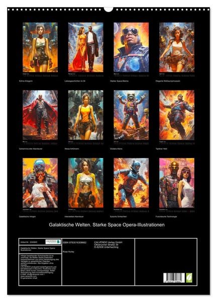 Produktbild: Galaktische Welten. Starke Space Opera-Illustrationen (Wandkalender 2026 DIN A2 hoch), CALVENDO Monatskalender
