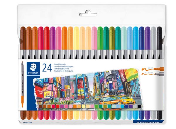 Produktbild: STAEDTLER  3200 Doppelfasermaler, 24er Set, 3200 C24P