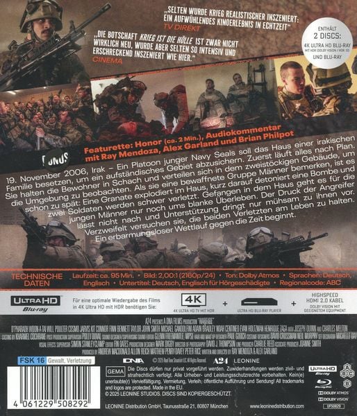 Produktbild: Warfare (4K Ultra HD) (+ Blu-ray)