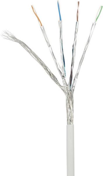 Produktbild: Renkforce RF-4145280 RJ45 Patchkabel CAT 6a S/FTP 0.50 m Grau mit Rastnasenschutz, Flammwidrig 1 St.