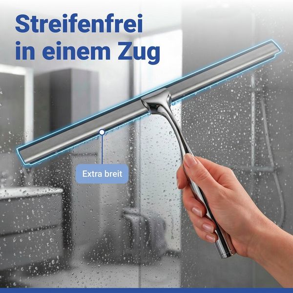 Produktbild: Turbo-Loc&reg; Duschabzieher Mod. Terni Jumbo, mit Haken, Befestigen ohne Bohren