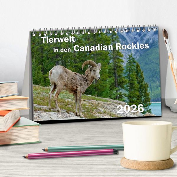 Produktbild: Tierwelt in den Canadian Rockies (Tischkalender 2026 DIN A5 quer), CALVENDO Monatskalender