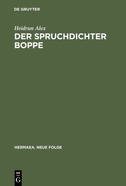 Produktbild: Der Spruchdichter Boppe