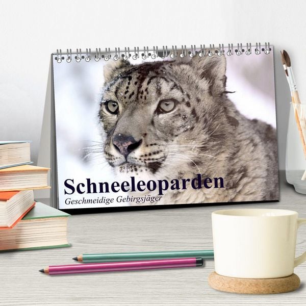Produktbild: Schneeleoparden. Geschmeidige Gebirgsj&auml;ger (Tischkalender 2026 DIN A5 quer), CALVENDO Monatskalender