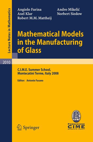 Produktbild: Mathematical Models in the Manufacturing of Glass