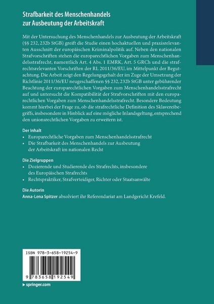 Produktbild: Strafbarkeit des Menschenhandels zur Ausbeutung der Arbeitskraft