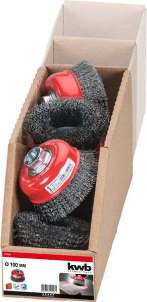 Produktbild: kwb AGGRESSO-FLEX&reg; Topfb&uuml;rsten, gewellter HSS-Stahldraht f&uuml;r Einsatz mit Winkelschleifern 719126 1 St.