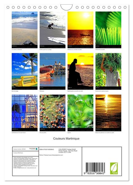 Produktbild: Couleurs Martinique (Calendrier mural 2026 DIN A4 horizontal), CALVENDO calendrier mensuel
