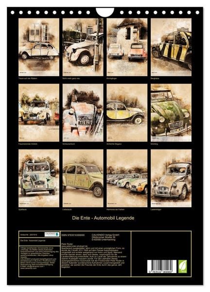 Produktbild: Die Ente - Automobil Legende (Wandkalender 2026 DIN A4 hoch), CALVENDO Monatskalender