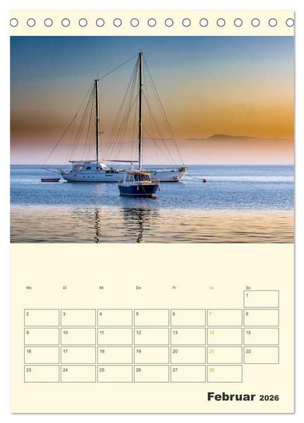 Produktbild: Segeln bis zum Horizont (Tischkalender 2026 DIN A5 hoch), CALVENDO Monatskalender