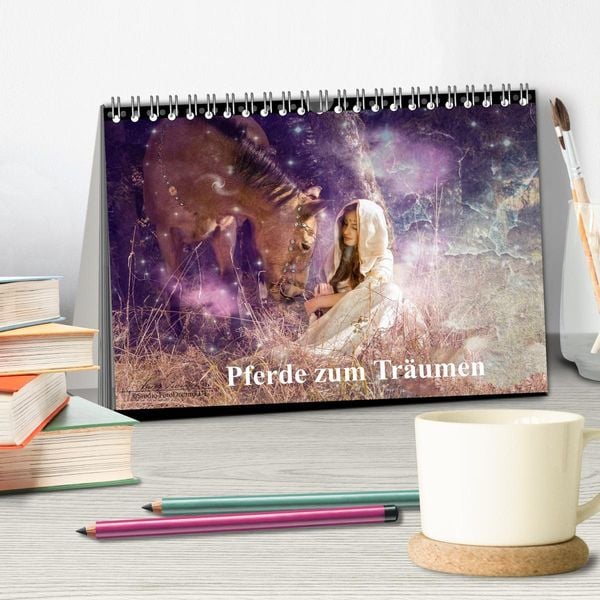 Produktbild: Pferde zum Tr&auml;umen (Tischkalender 2026 DIN A5 quer), CALVENDO Monatskalender