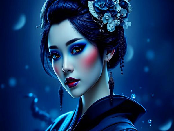 Produktbild: CALVENDO Puzzle Ein Motiv aus dem Kalender Dunkle Eleganz der Geishas | 1000 Teile Lege-Gr&ouml;&szlig;e 64x48cm Foto-Puzzle f&uuml;r gl&uuml;ckliche Stunden