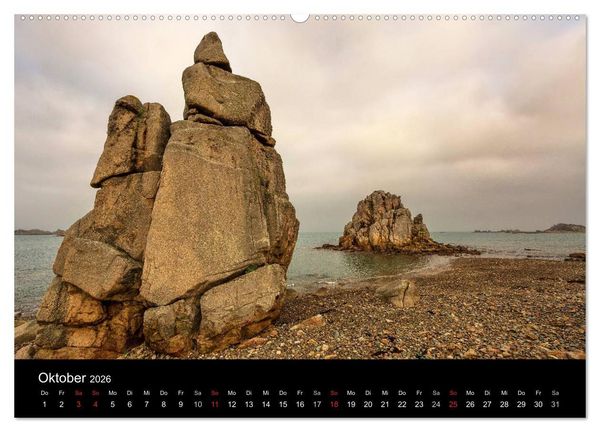 Produktbild: Bretagne entlang der K&uuml;ste (hochwertiger Premium Wandkalender 2026 DIN A2 quer), Kunstdruck in Hochglanz