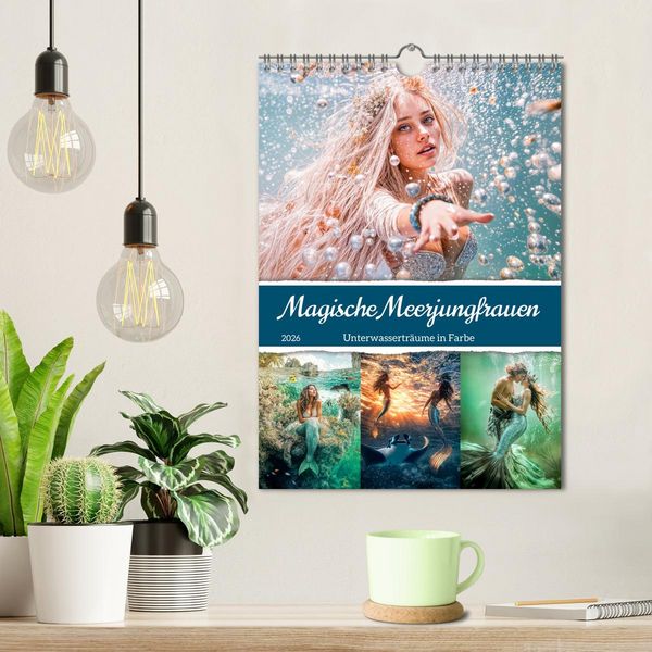 Produktbild: Magische Meerjungfrauen - Unterwassertr&auml;ume in Farbe (Wandkalender 2026 DIN A4 hoch), CALVENDO Monatskalender