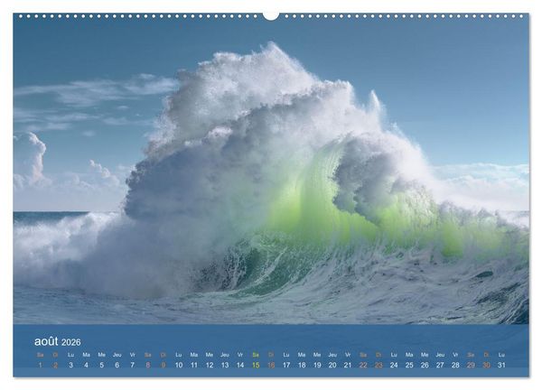 Produktbild: Temp&ecirc;tes c&ocirc;ti&egrave;res - La puissance brute des vagues (Calendrier mural 2026 DIN A2 vertical) calendrier de bureau