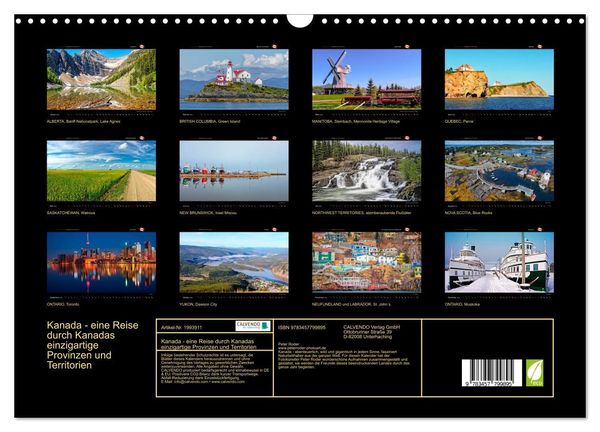 Produktbild: Kanada - eine Reise durch Kanadas einzigartige Provinzen und Territorien (Wandkalender 2026 DIN A3 quer), CALVENDO Monatskalender