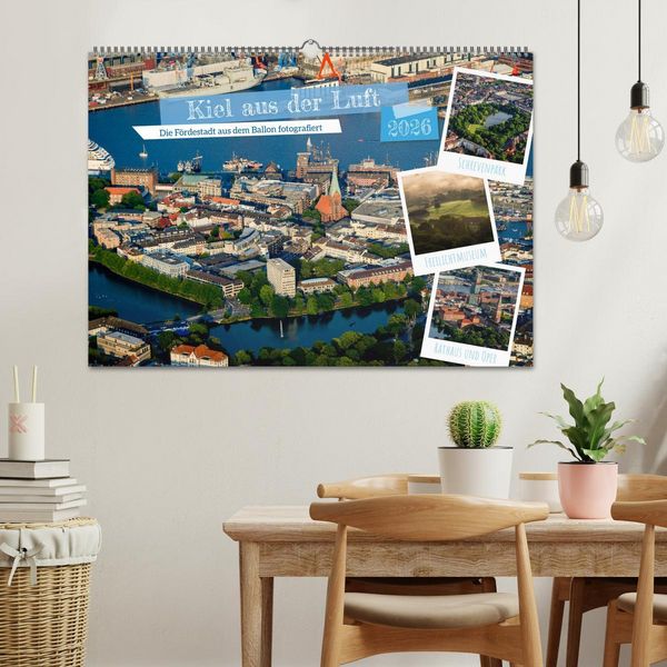 Produktbild: Kiel aus der Luft - Die Stadt an der F&ouml;rde aus dem Ballon fotografiert (Wandkalender 2026 DIN A2 quer), CALVENDO Monatskalender