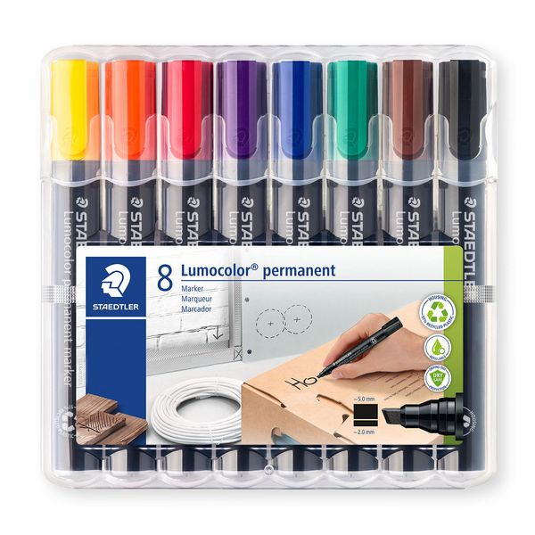 Produktbild: STAEDTLER Marker Lumocolor 350 parmanent, Keilspitze, 10er Set
