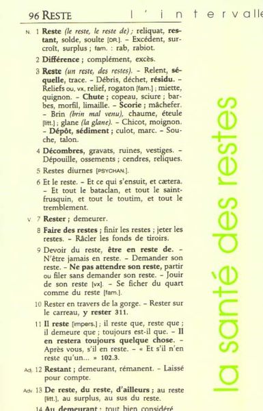 Produktbild: La Sante des Restes