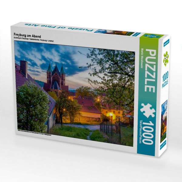 CALVENDO Puzzle Freyburg am Abend | 1000 Teile Lege-Größe 64x48cm Foto-Puzzle für glückliche Stunden