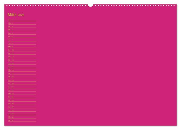 Produktbild: Bastel-Geburtstagskalender pink / Geburtstagskalender (Wandkalender 2026 DIN A2 quer), CALVENDO Monatskalender