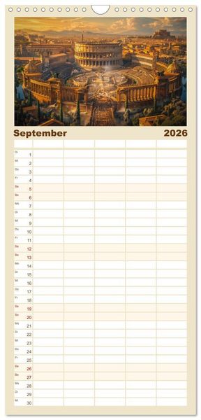 Produktbild: Familienplaner 2026 - Im Schatten des Kolosseums mit 5 Spalten (Wandkalender, 21 x 45 cm) CALVENDO
