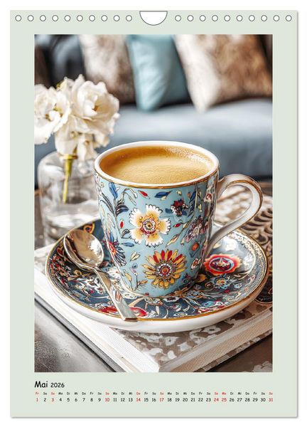 Produktbild: Kaffeepoesie. Der Charme edler Tassen (Wandkalender 2026 DIN A4 hoch), CALVENDO Monatskalender