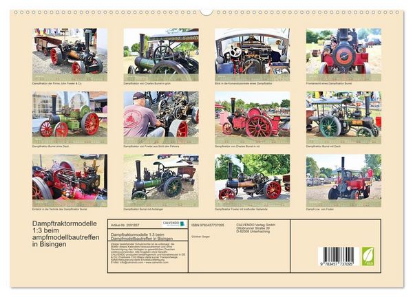 Produktbild: Dampftraktormodelle 1:3 beim Dampfmodellbautreffen in Bisingen (hochwertiger Premium Wandkalender 2026 DIN A2 quer), Kunstdruck in Hochglanz