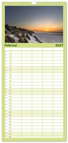 Produktbild: Familienplaner 2027 - Ameland Wundersch&ouml;ne Insel mit 5 Spalten (Wandkalender, 21 x 45 cm) CALVENDO