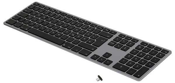 Produktbild: Matias FK418DCB-DE Wireless USB-C&reg; Aluminum Keyboard for Mac Kabellos Tastatur Deutsch, QWERTZ, Mac Space Grau