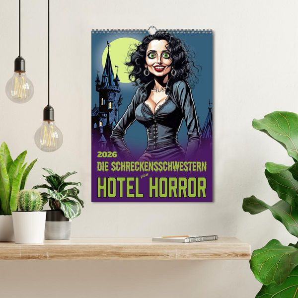 Produktbild: Die Schreckensschwestern vom Hotel Horror (Wandkalender 2026 DIN A3 hoch), CALVENDO Monatskalender