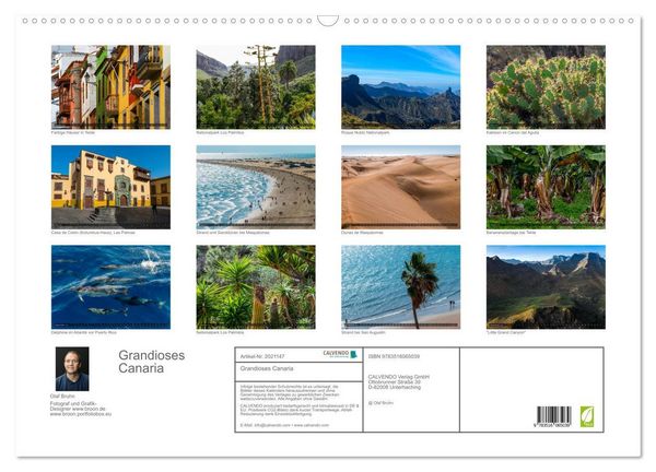 Produktbild: Grandioses Canaria (Wandkalender 2026 DIN A2 quer), CALVENDO Monatskalender