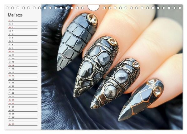 Produktbild: Kreative Nagelkunst. Ausdrucksstarke Designs und Farben (Wandkalender 2026 DIN A4 quer), CALVENDO Monatskalender