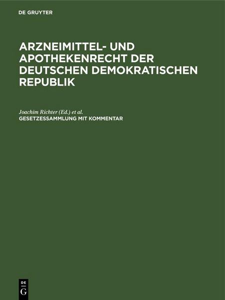 Produktbild: Arzneimittel- und Apothekenrecht der Deutschen Demokratischen Republik. Lieferung 8