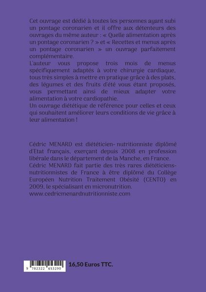 Produktbild: Menus d'&eacute;t&eacute; adapt&eacute;s au pontage coronarien.