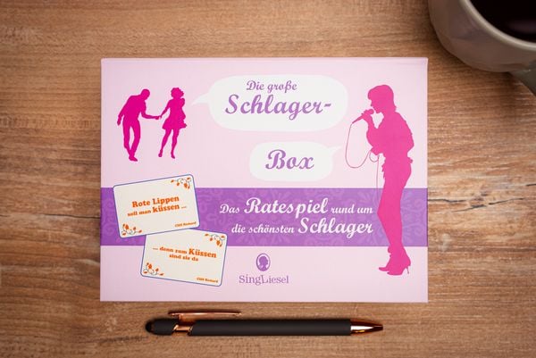 Produktbild: Die gro&szlig;e Schlager-Box. Das Spiel f&uuml;r Senioren rund um die sch&ouml;nsten deutschen Schlager. Spiele Box mit 100 Karten.