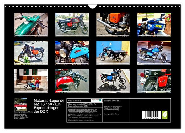 Produktbild: Motorrad-Legende MZ TS 150 - Ein Exportschlager der DDR (Wandkalender 2026 DIN A3 quer), CALVENDO Monatskalender