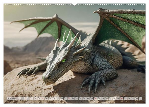 Produktbild: Drachen - Herrscher der Welt (hochwertiger Premium Wandkalender 2026 DIN A2 quer), Kunstdruck in Hochglanz