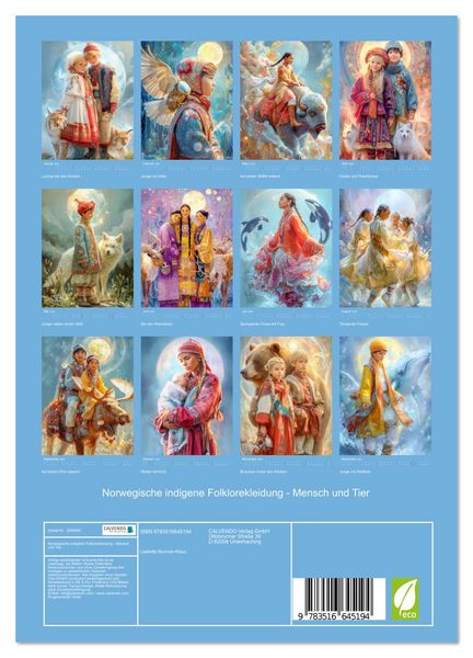 Produktbild: Norwegische indigene Folklorekleidung - Mensch und Tier (Wandkalender 2026 DIN A4 hoch), CALVENDO Monatskalender