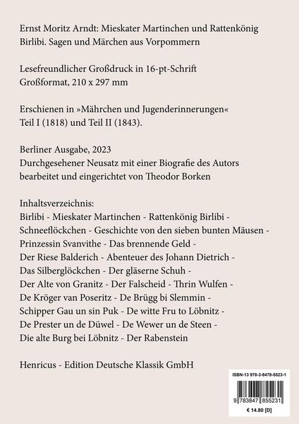 Produktbild: Mieskater Martinchen und Rattenk&ouml;nig Birlibi (Gro&szlig;druck)