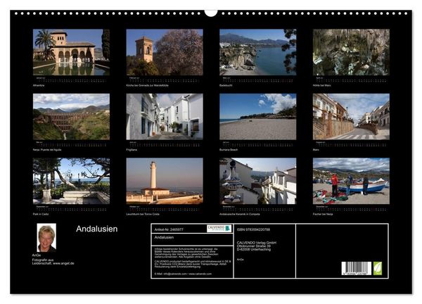 Produktbild: Andalusien (Wandkalender 2027 DIN A2 quer), CALVENDO Monatskalender