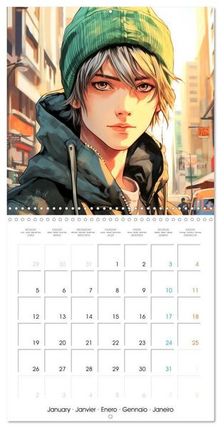 Produktbild: Manga boys (Calendrier mural carr&eacute; 2026 30x30 cm) Calendrier double avec une page pour vos prises de notes