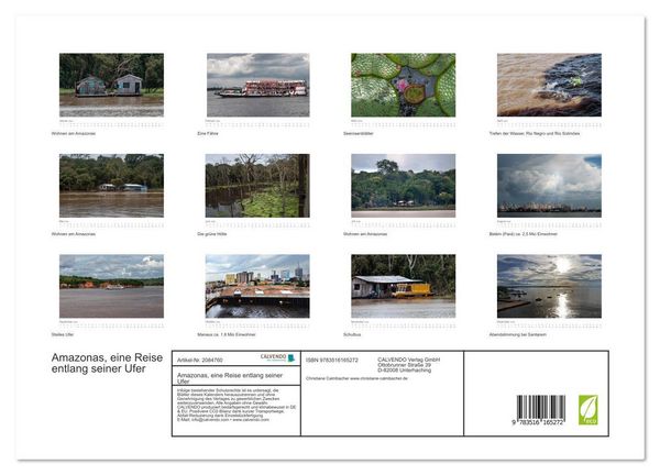 Produktbild: Amazonas, eine Reise entlang seiner Ufer (Wandkalender 2026 DIN A3 quer), CALVENDO Monatskalender