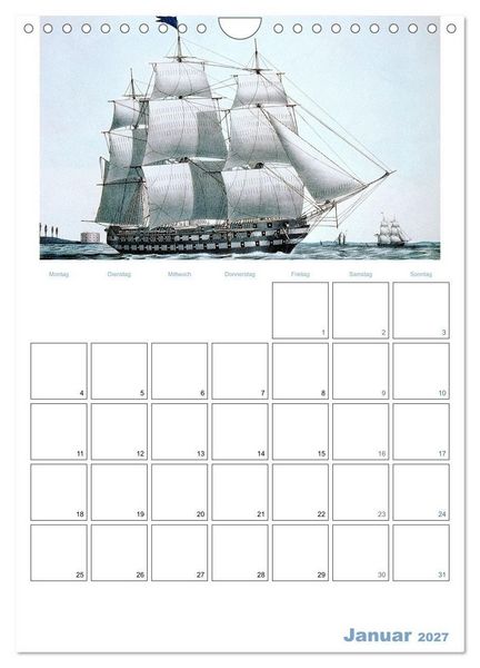 Produktbild: Segelschiffe - mit Planerfunktion (Wandkalender 2027 DIN A4 hoch), CALVENDO Monatskalender