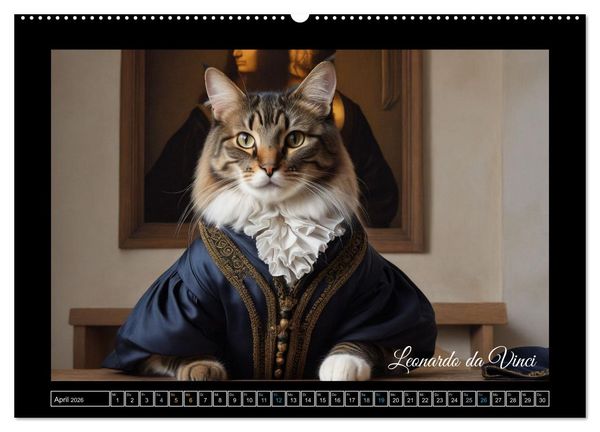 Produktbild: Katzen der Ber&uuml;hmtheiten - Ein Jahr voller ikonischer Schnurrhaare (Wandkalender 2026 DIN A2 quer), CALVENDO Monatskalender