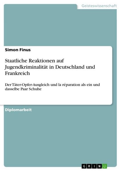 Produktbild: Staatliche Reaktionen auf Jugendkriminalit&auml;t in Deutschland und Frankreich