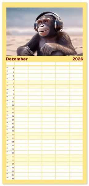 Produktbild: Familienplaner 2026 - Endlich erfolgreich geschieden mit 5 Spalten (Wandkalender, 21 x 45 cm) CALVENDO